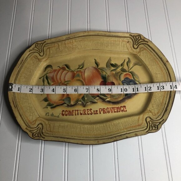 Tam San Designs Confitures de Provence Signed Hand painted Fruit Platter 14” - Picture 8 of 9